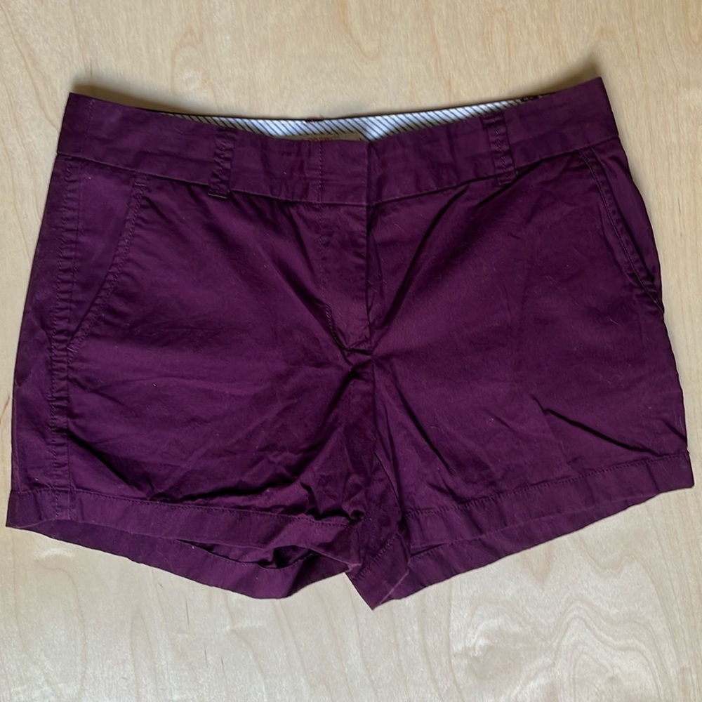J. Crew Burgundy Chino broken-in shorts Size 4